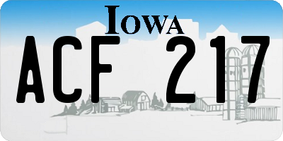 IA license plate ACF217