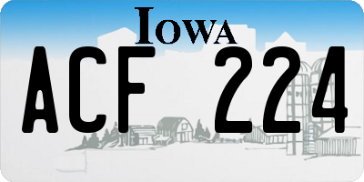 IA license plate ACF224