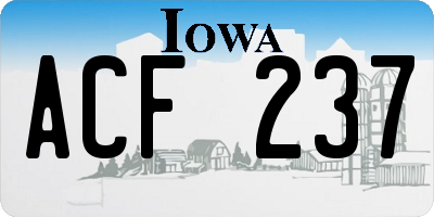 IA license plate ACF237