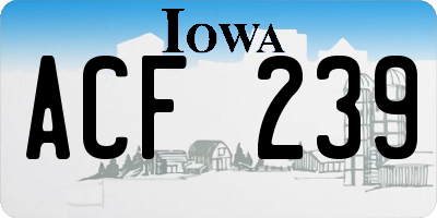 IA license plate ACF239
