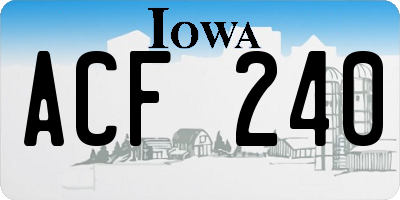 IA license plate ACF240