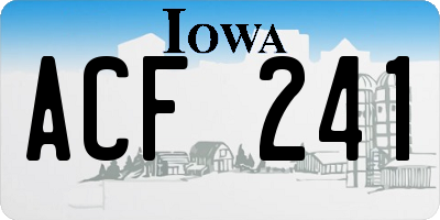 IA license plate ACF241