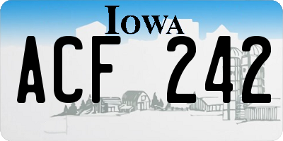 IA license plate ACF242