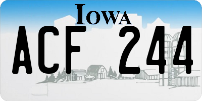 IA license plate ACF244