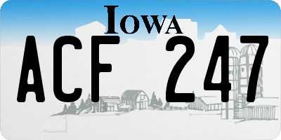IA license plate ACF247