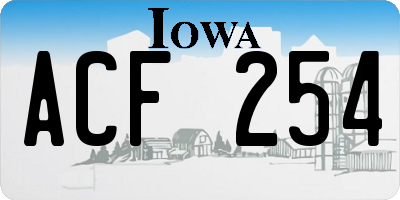 IA license plate ACF254