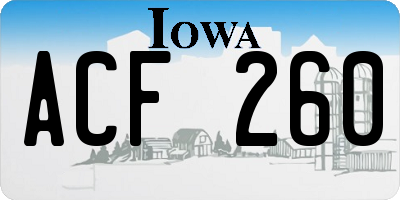 IA license plate ACF260