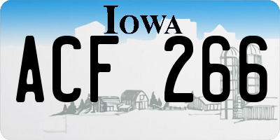 IA license plate ACF266