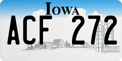 IA license plate ACF272