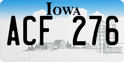 IA license plate ACF276