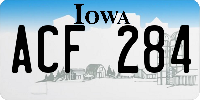 IA license plate ACF284