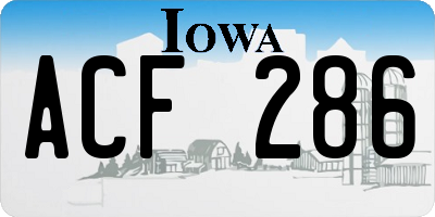 IA license plate ACF286