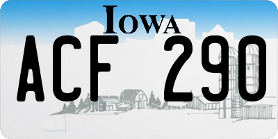 IA license plate ACF290