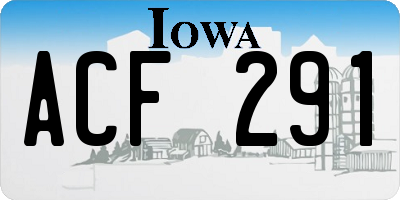 IA license plate ACF291