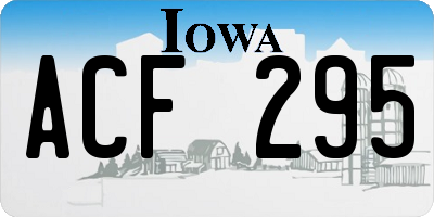 IA license plate ACF295