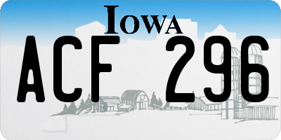 IA license plate ACF296