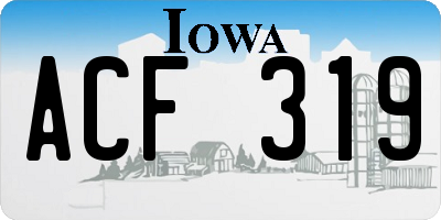 IA license plate ACF319