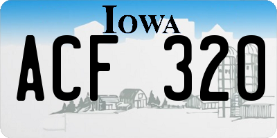 IA license plate ACF320