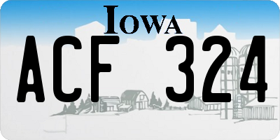 IA license plate ACF324