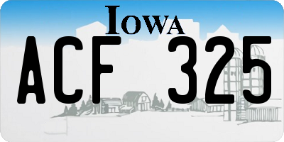 IA license plate ACF325