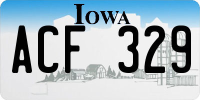 IA license plate ACF329