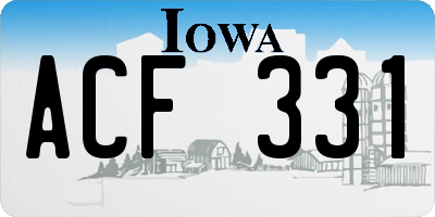 IA license plate ACF331