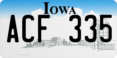 IA license plate ACF335