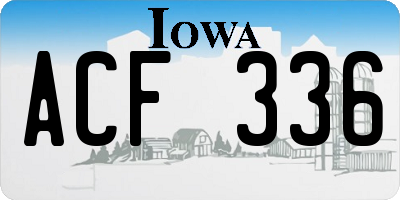 IA license plate ACF336