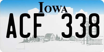 IA license plate ACF338