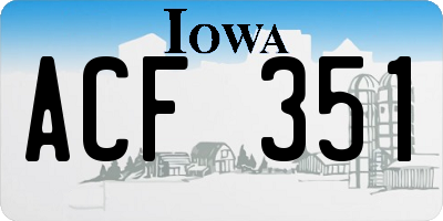 IA license plate ACF351