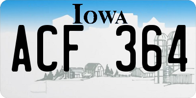 IA license plate ACF364