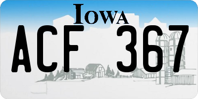 IA license plate ACF367