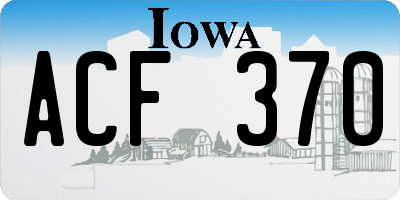 IA license plate ACF370