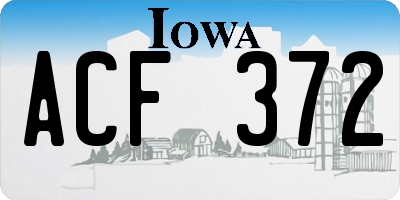 IA license plate ACF372
