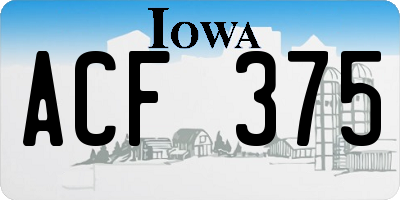 IA license plate ACF375