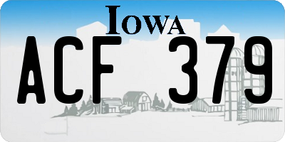 IA license plate ACF379