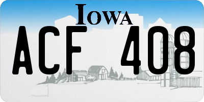 IA license plate ACF408