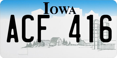 IA license plate ACF416