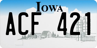 IA license plate ACF421