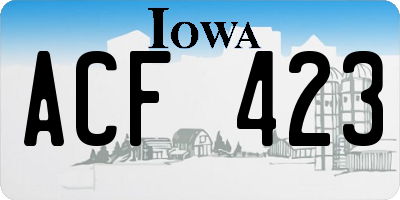 IA license plate ACF423