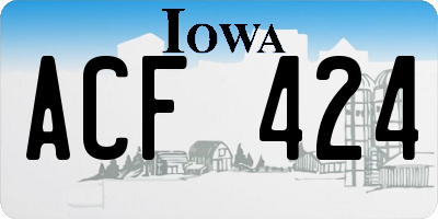 IA license plate ACF424