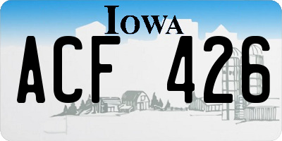 IA license plate ACF426
