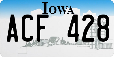 IA license plate ACF428