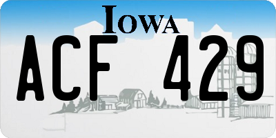IA license plate ACF429