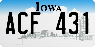 IA license plate ACF431