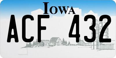 IA license plate ACF432