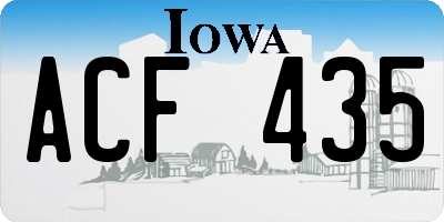 IA license plate ACF435