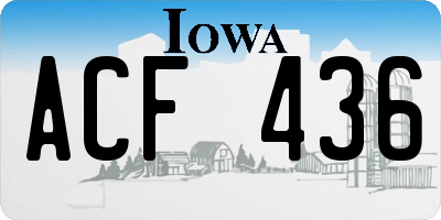 IA license plate ACF436