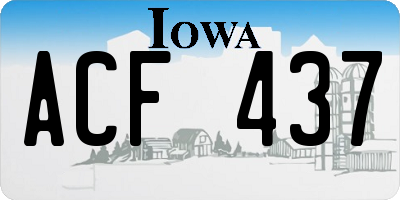 IA license plate ACF437