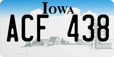 IA license plate ACF438